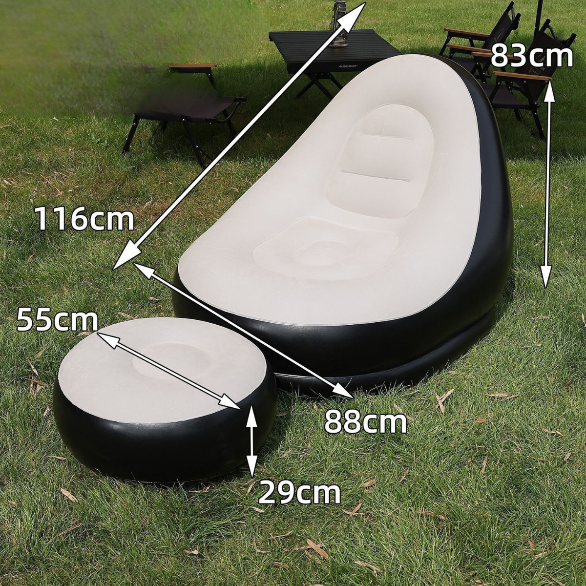 Sofá Inflable con Apoya Pies Puff