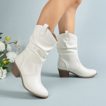 Round-Headed Mid-Barrel Stacking Boots