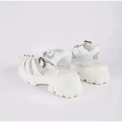 Hollow-Out Buckle Sandals