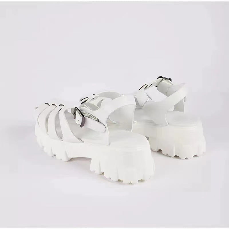Hollow-Out Buckle Sandals