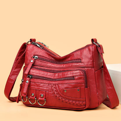 Washed Leather Shoulder Bag